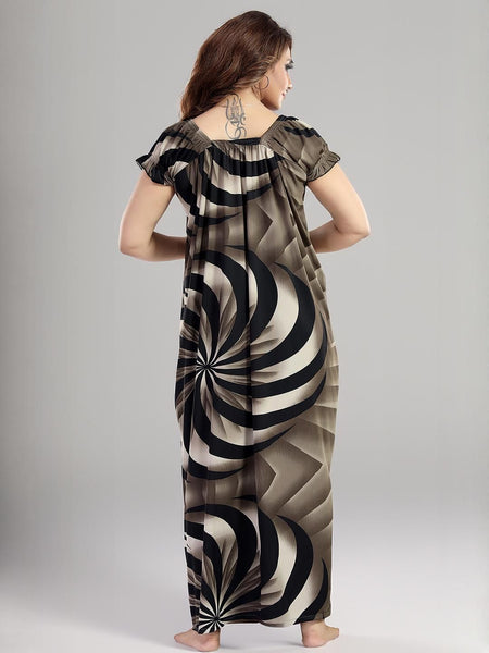 Be You Printed Square Neck Maxi Nightdress