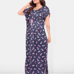 Be You Women Conversational Printed  Kaftan Maxi Nightdress