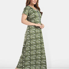 Be You Women Printed Maxi Nightdress