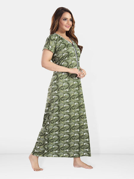 Be You Women Printed Maxi Nightdress