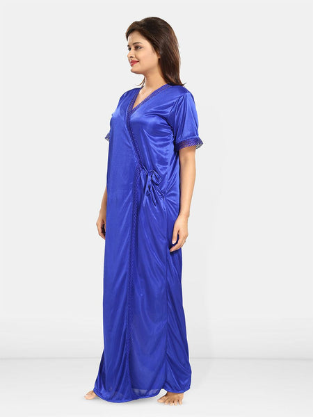 Be You V-Neck Solid Maxi Wrap Nightdress