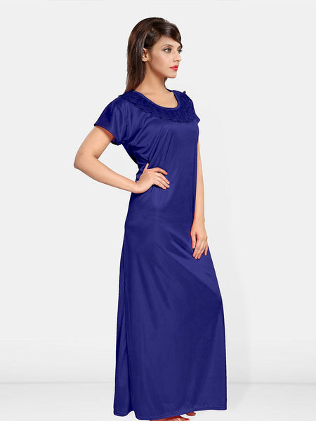 Be You Round Neck Satin Maxi Nightdress