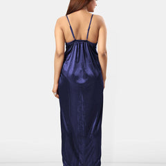 Be You Women Shoulder Straps Satin Maxi Nightdress