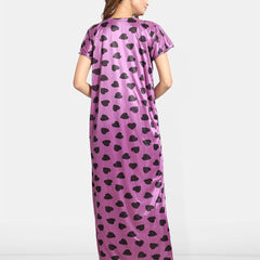 Be You Women Conversational Printed Maxi Nightdress With Robe