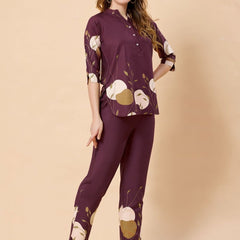 Be You Printed Top With Trousers Co-Ords