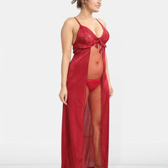Be You Women Solid Maxi Nightdress