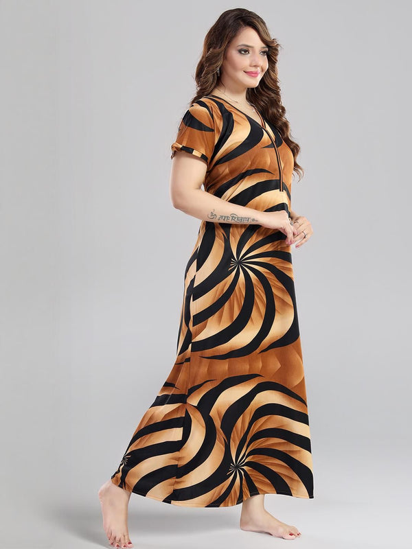 Be You Printed V-Neck Maternity Maxi Nightdress