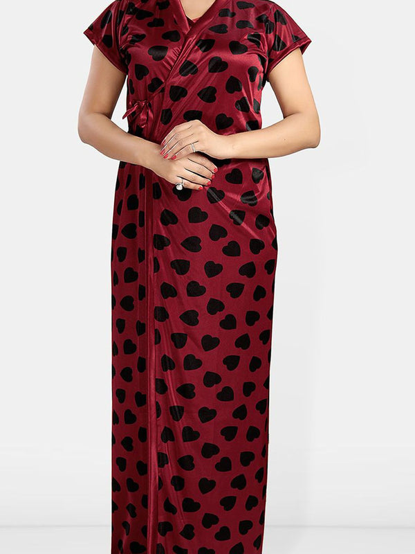 Be You Women Printed Maxi Nightdress Set