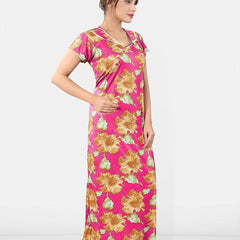 Be You Women Short Sleeves V-Neck Maxi Nightdress