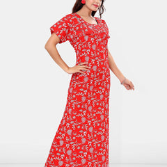 Be You Floral Printed Cotton Maternity Maxi Nightdress