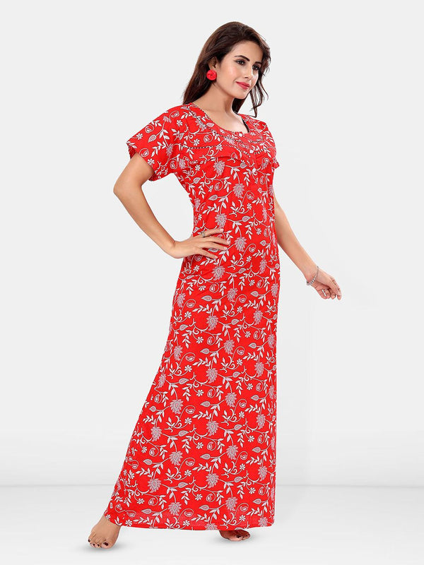 Be You Floral Printed Cotton Maternity Maxi Nightdress