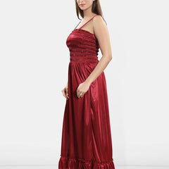 Be You Women Satin Maxi Wrap Nightdress With Robe