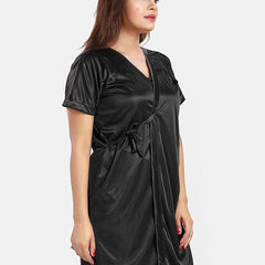 Be You Women Solid Satin Nightwear Set