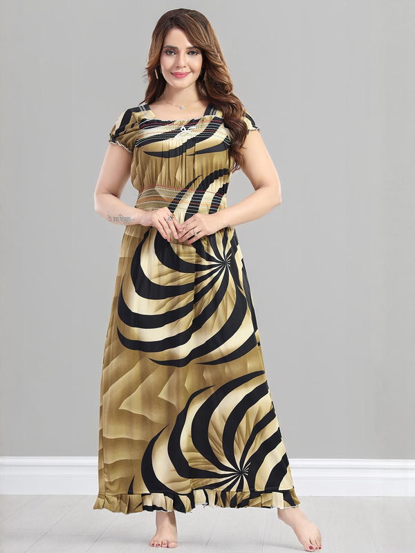 Be You Printed Square Neck Maxi Nightdress