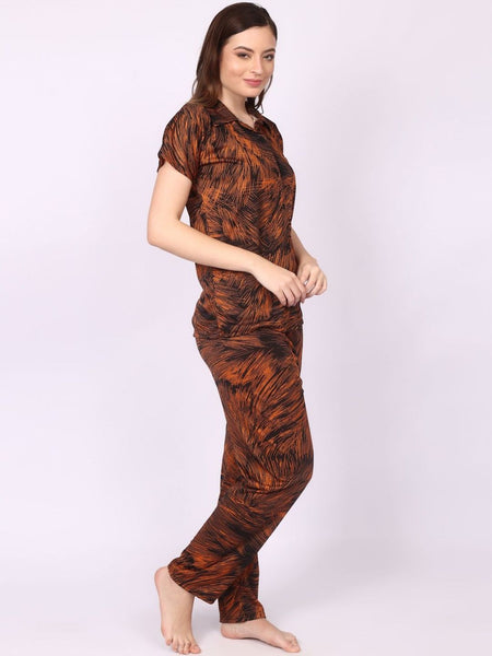 Be You Women Printed Satin Night suit