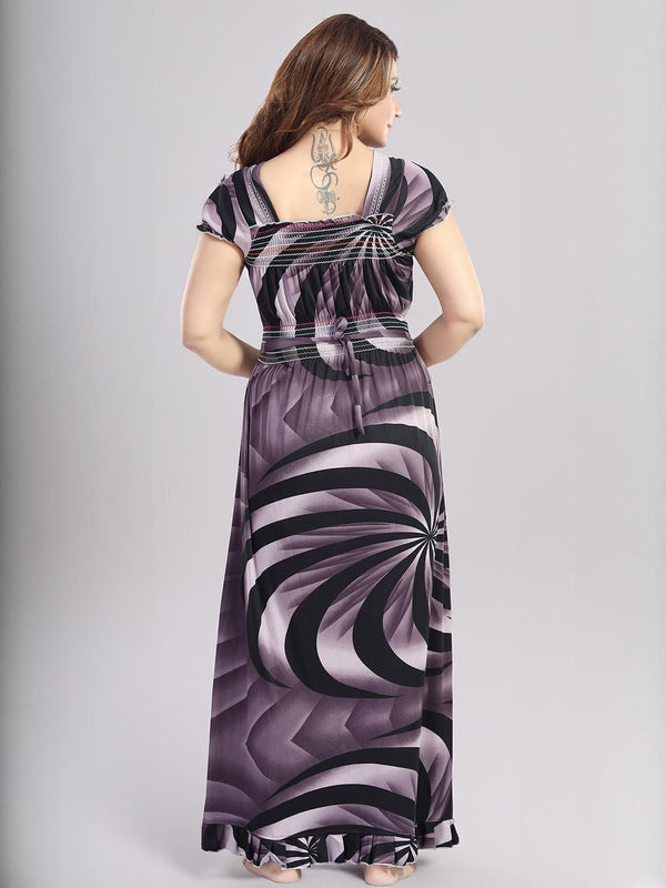 Be You Printed Square Neck Maxi Nightdress