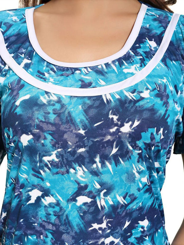 Be You Women Printed Maxi Nightdress