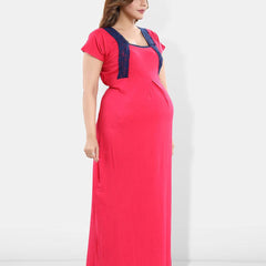 Be You Solid Short Sleeves Maxi Nightdress