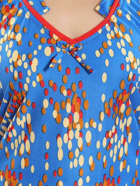Be You Women Polka Dots Printed Maxi Nightdress
