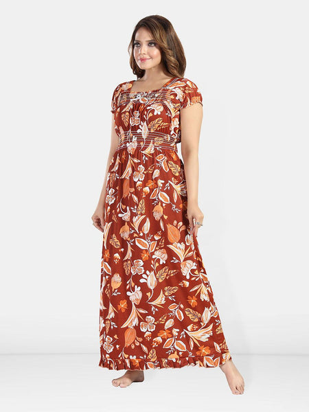 Be You Floral Printed Square Neck Maxi Nightdress