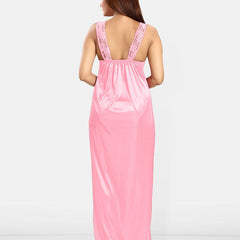 Be You Women Sleeveless Satin Maxi Nightdress