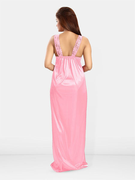 Be You Women Sleeveless Satin Maxi Nightdress