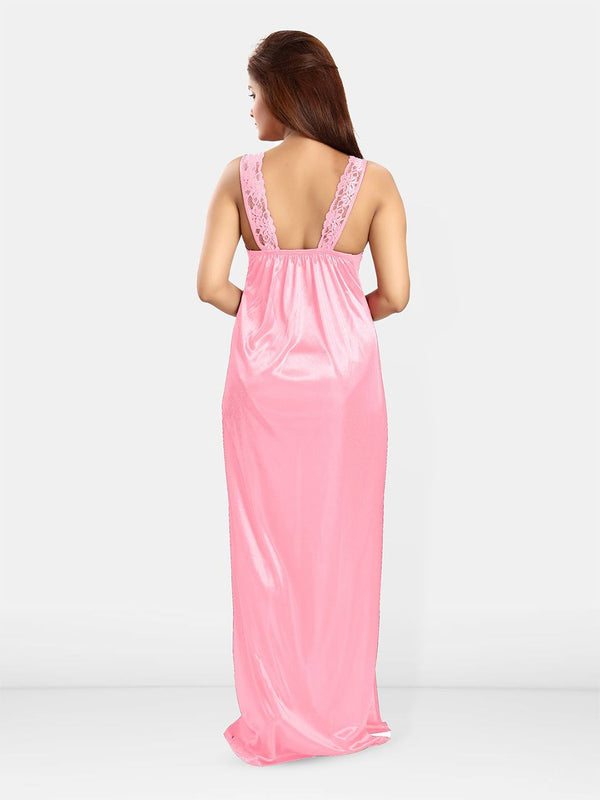 Be You Women Sleeveless Satin Maxi Nightdress