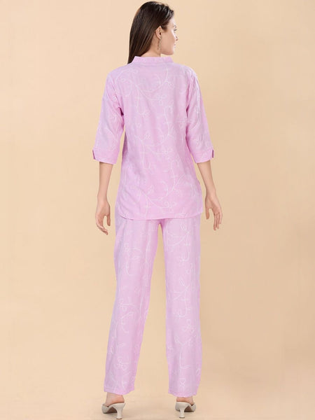 Be You Embroidered Top With Trousers Co-Ords