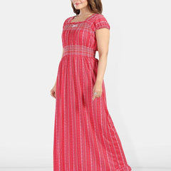 Be You Women Printed Maxi Nightdress