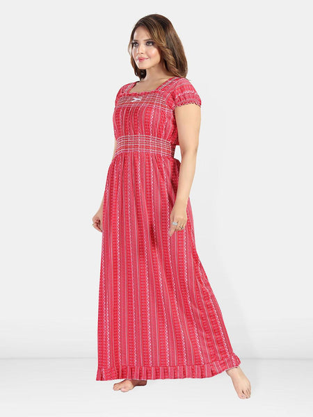 Be You Women Printed Maxi Nightdress