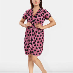 Be You Women Conversational Printed Wrap Nightdress