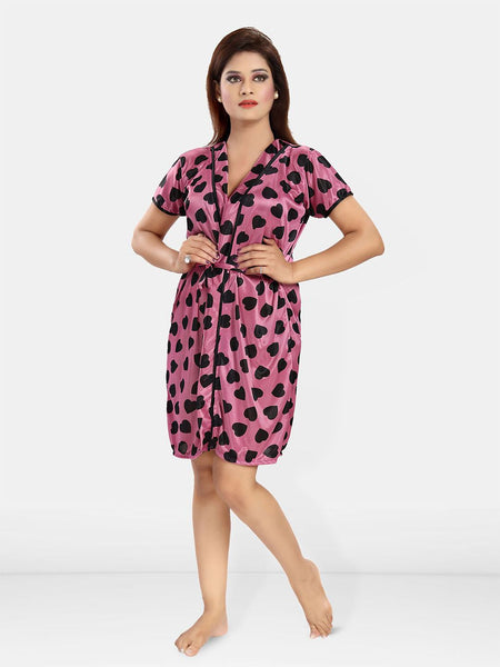 Be You Women Conversational Printed Wrap Nightdress