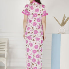 Be You Women Floral Printed Maxi Wrap Nightdress