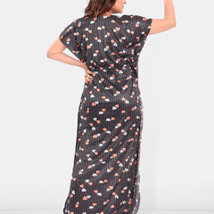 Be You Women Printed Satin Maxi Nightdress
