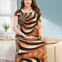 Be You Sarina Satin Spiral Print Maxi Nightdress