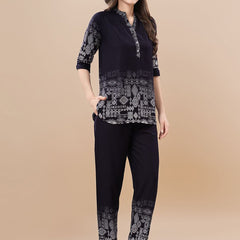 Be You Printed Mandarin Collar