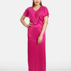 Be You Women V-Neck Satin Maxi Nightdress