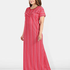 Be You Women Printed Maxi Nightdress