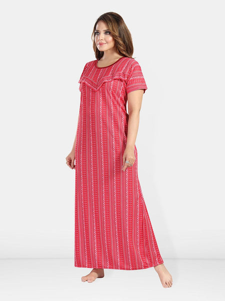 Be You Women Printed Maxi Nightdress