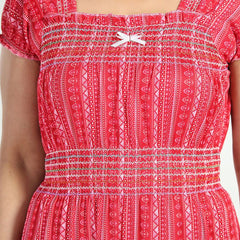 Be You Women Printed Maxi Nightdress