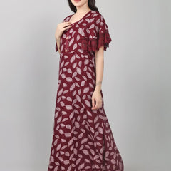 Be You Leaf Printed Maxi Nightdress