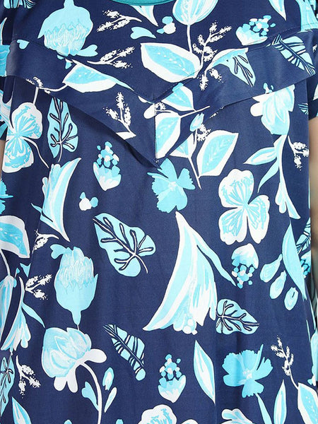 Be You Women Printed Maxi Nightdress