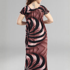 Be You Sarina Satin Spiral Print Maxi Nightdress
