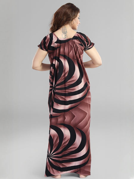 Be You Sarina Satin Spiral Print Maxi Nightdress