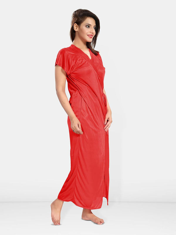 Be You Women Shoulder Straps Maxi Nightdress with Robe