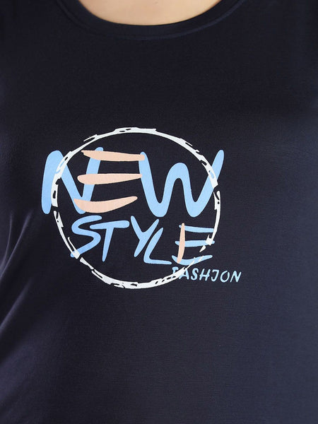 Be You Women Typography Printed Round Neck Regular Night suit