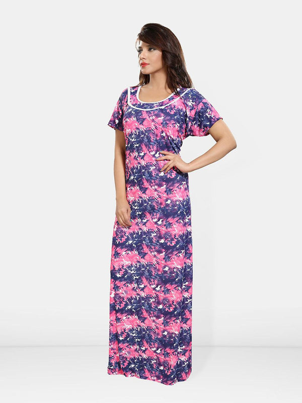 Be You Women Abstract Printed Maxi Nightdress