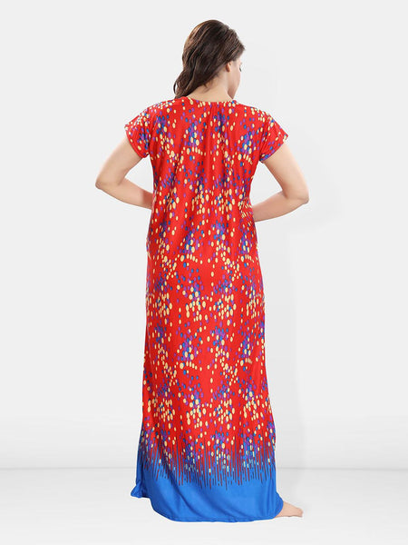 Be You Women Polka Dots Printed Maxi Nightdress