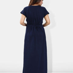 Be You Solid Short Sleeves Maxi Nightdress