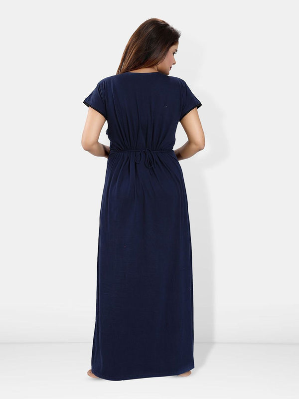 Be You Solid Short Sleeves Maxi Nightdress
